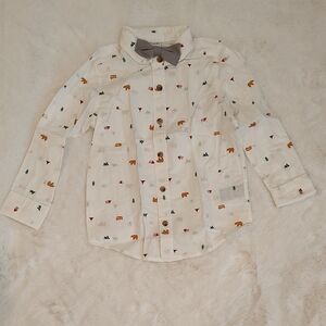 Old Navy Kids Cream Patterned Button-Down Shirt
